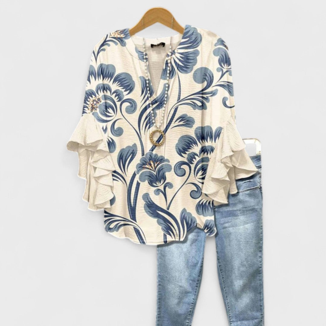 Isabella - Blusa con Fiori Eleganti
