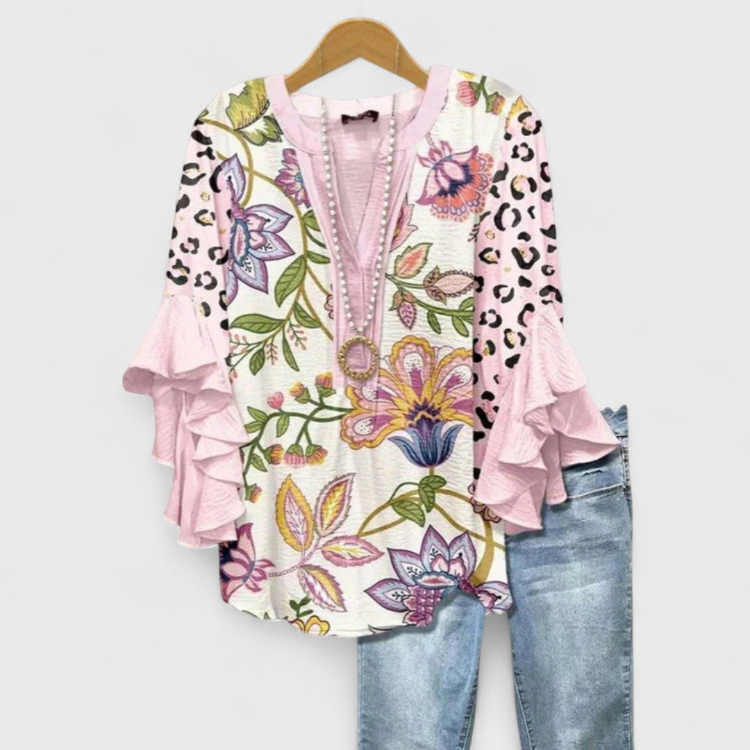 Isabella - Blusa con Fiori Eleganti