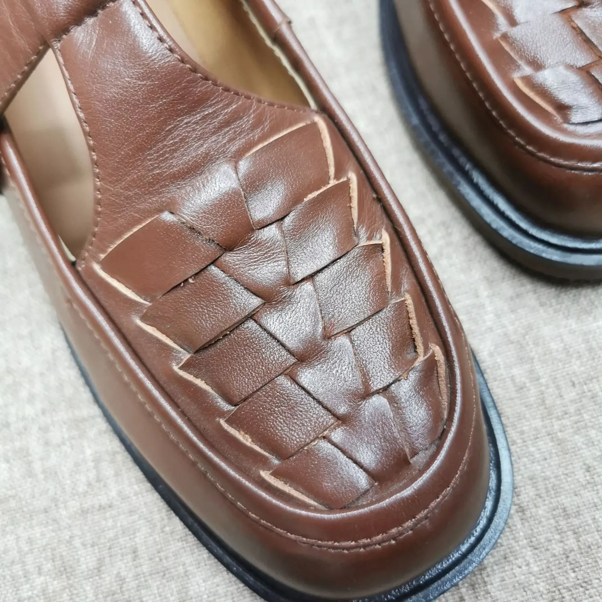 Lucia™ | Mary Jane in Pelle Intrecciata