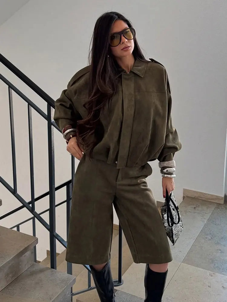 Giada™ | Giacca in Pelle Scamosciata Oversize