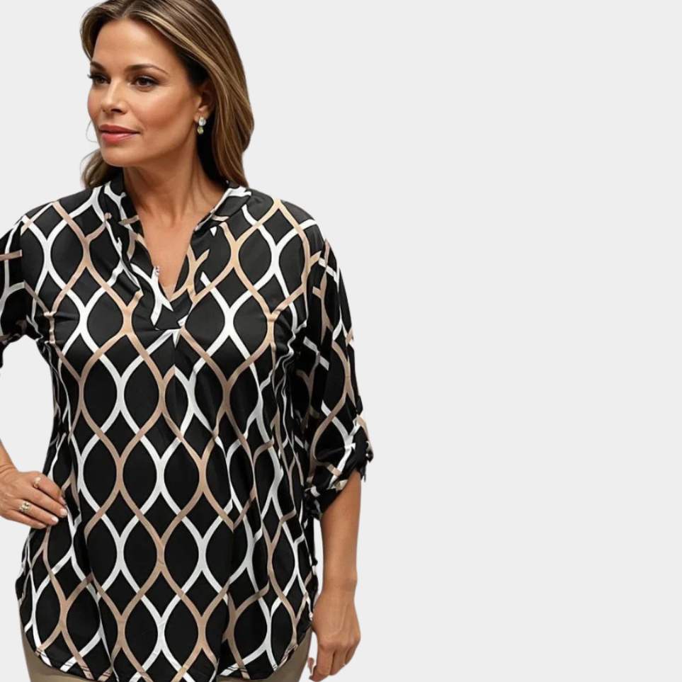 Gianna | Blusa casual con motivo originale fatta a mano