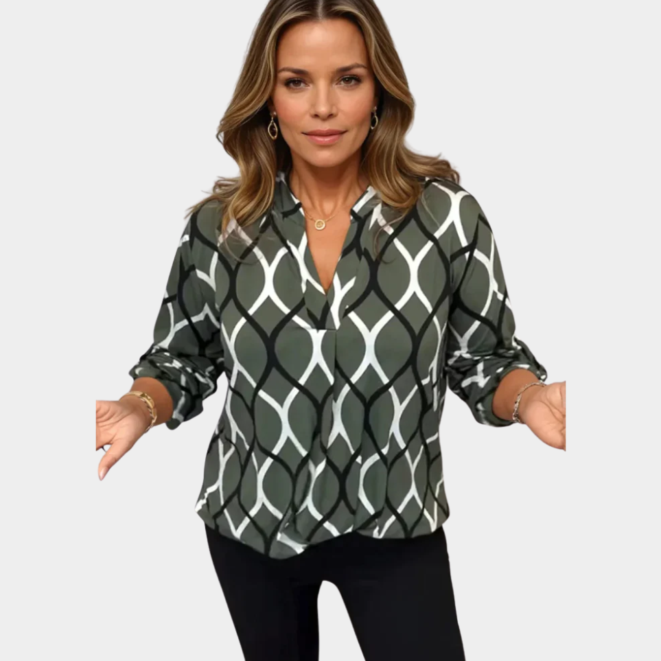 Gianna | Blusa casual con motivo originale fatta a mano