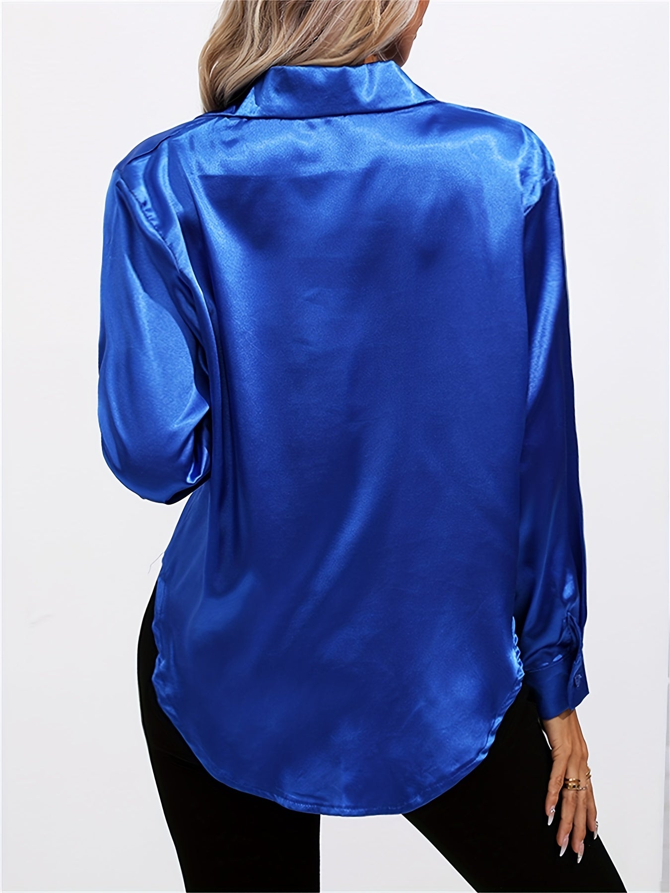 Bengina | Blusa Satinata Elegante con Maniche Lunghe