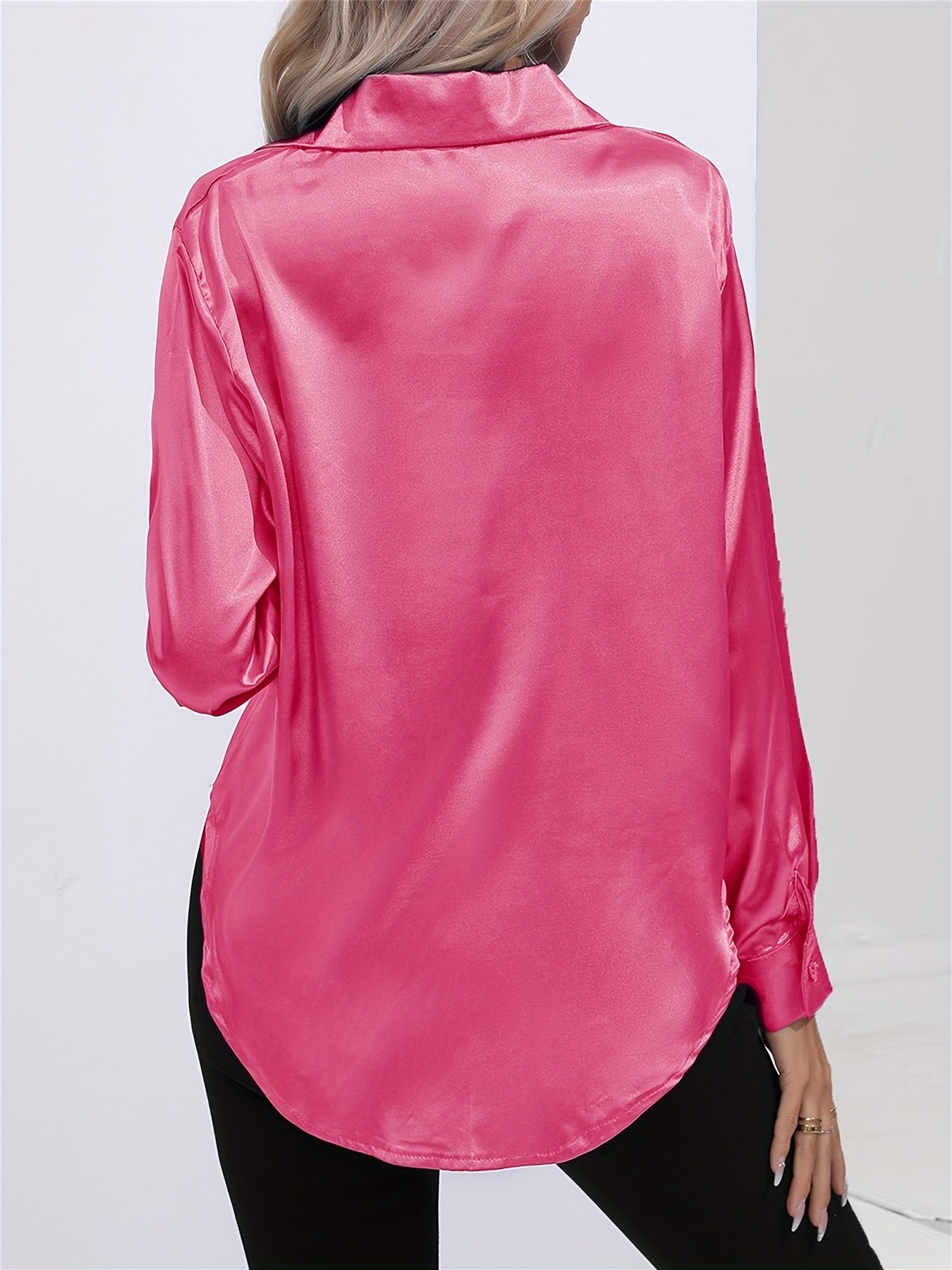 Bengina | Blusa Satinata Elegante con Maniche Lunghe