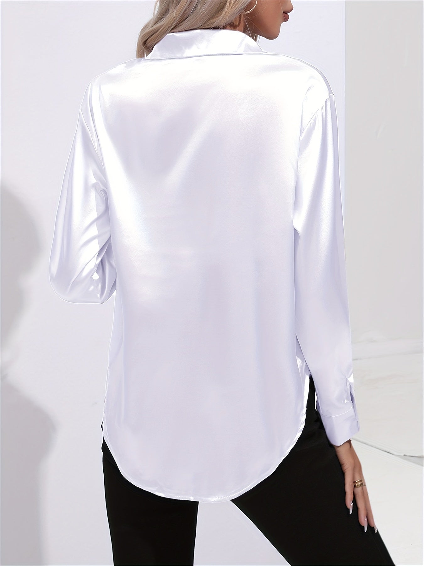Bengina | Blusa Satinata Elegante con Maniche Lunghe