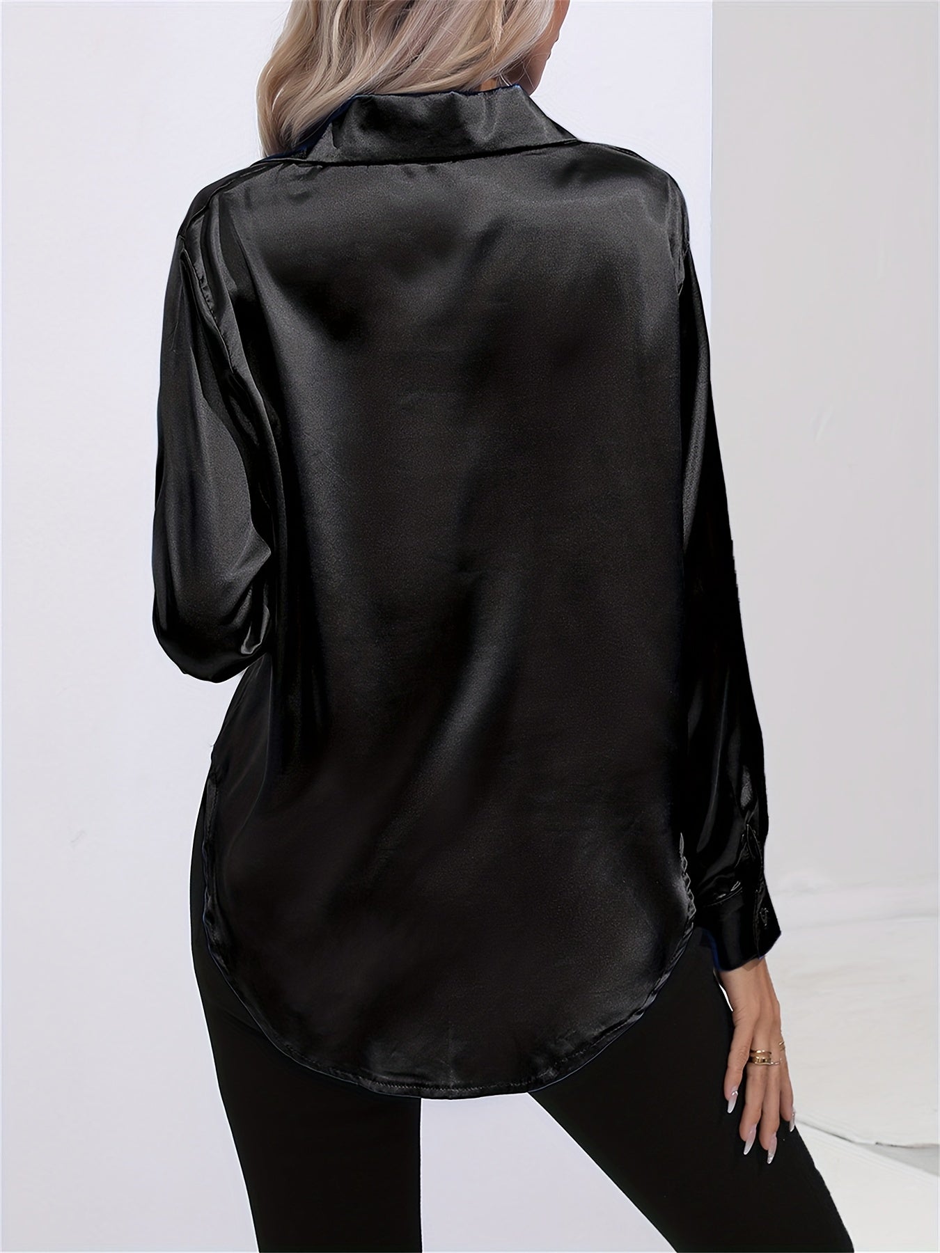 Bengina | Blusa Satinata Elegante con Maniche Lunghe