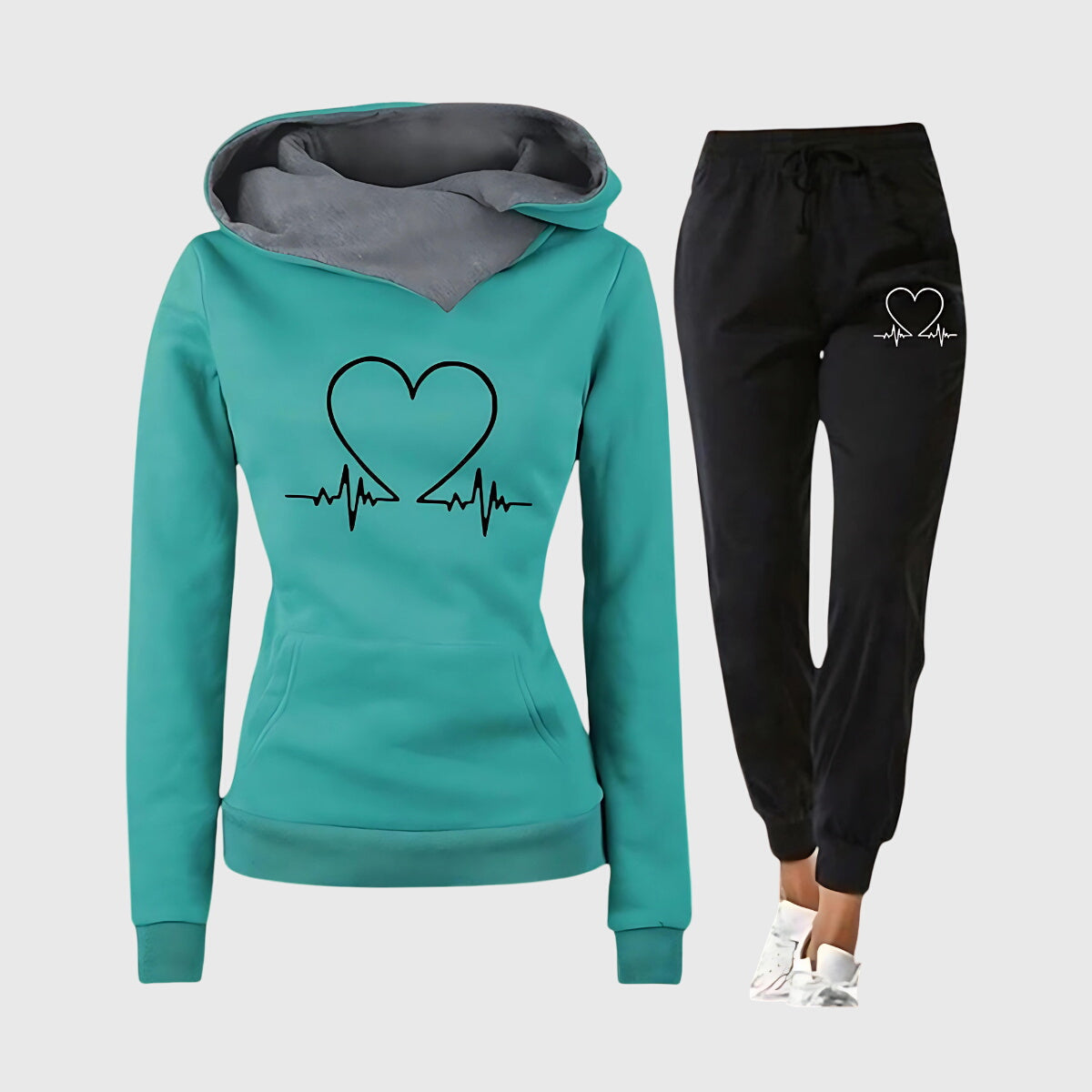 Giulia™ | Set Sportivo Comodo con Stampa Cuore