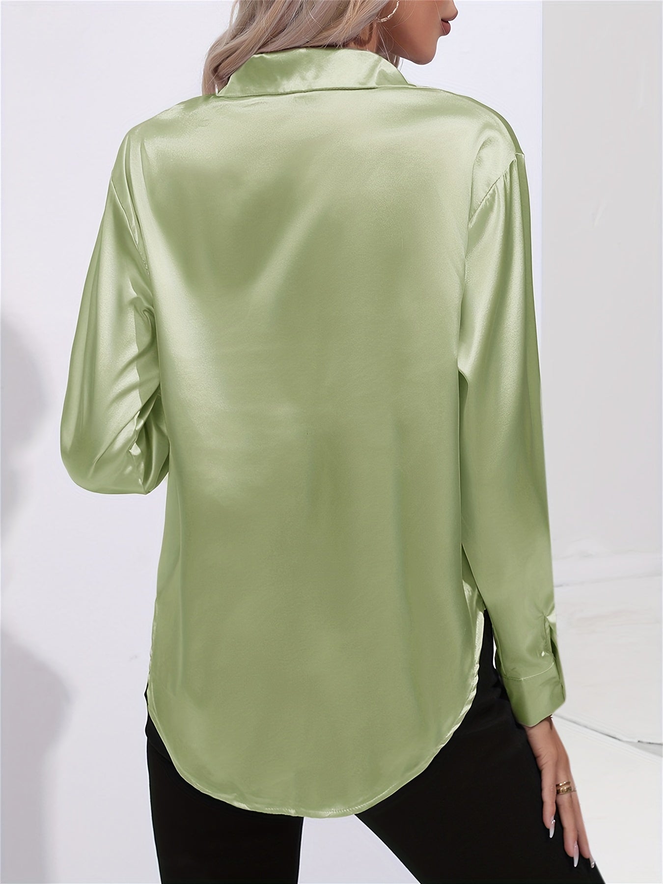 Bengina | Blusa Satinata Elegante con Maniche Lunghe