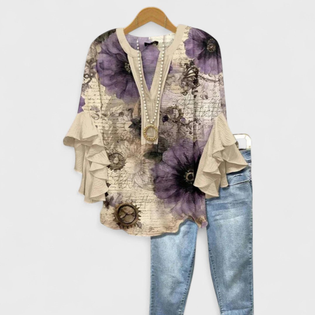Isabella - Blusa con Fiori Eleganti