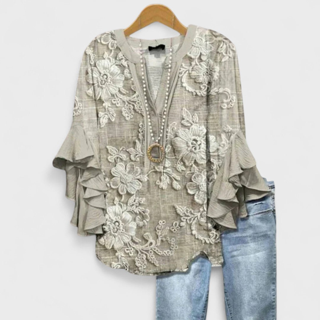 Isabella - Blusa con Fiori Eleganti