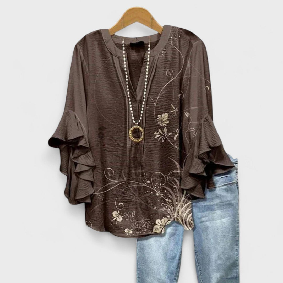 Isabella - Blusa con Fiori Eleganti