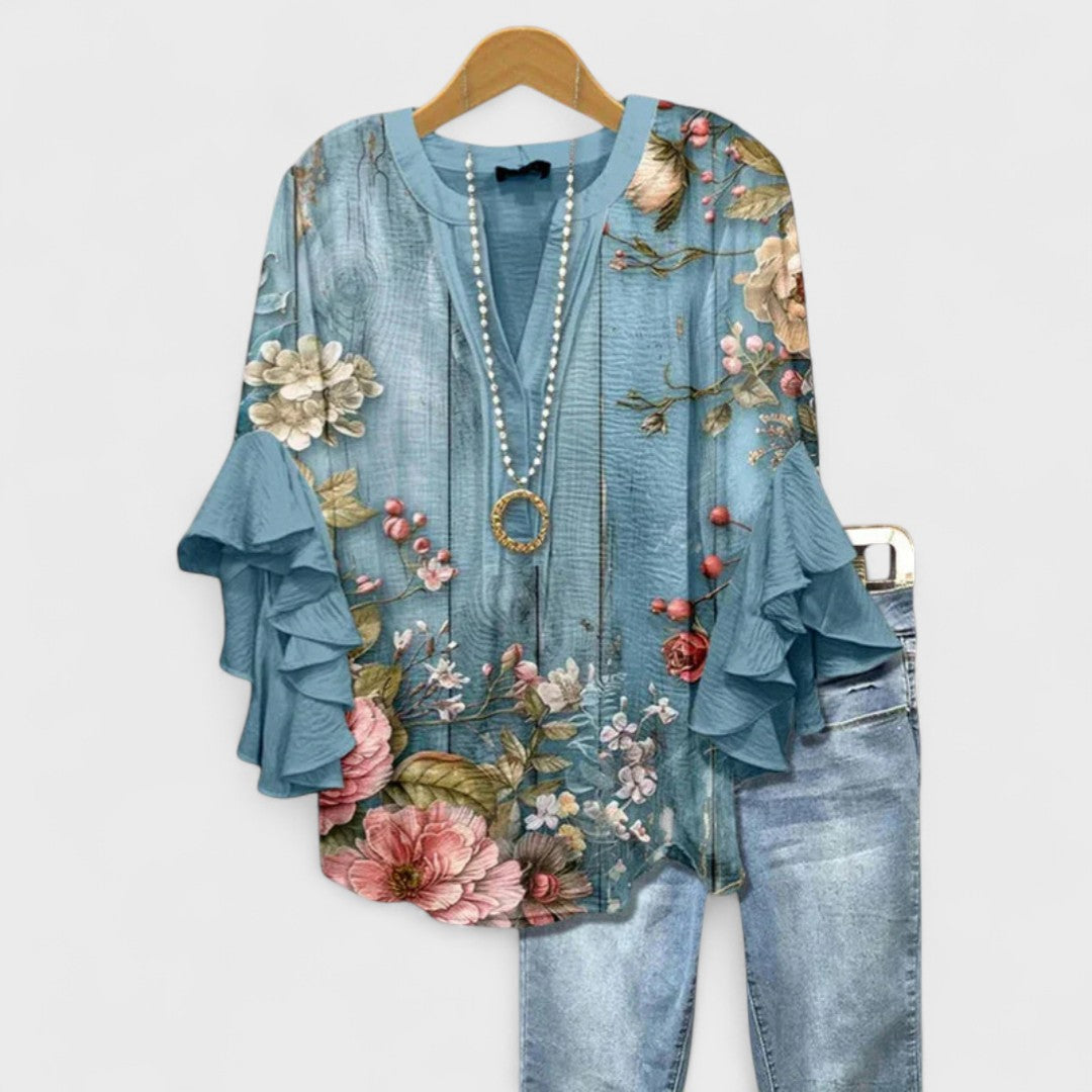 Isabella - Blusa con Fiori Eleganti