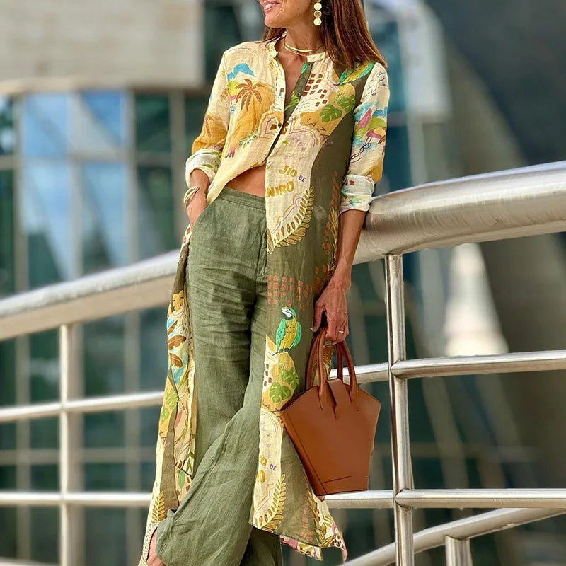 Miréliane – Completo coordinato in lino elegante