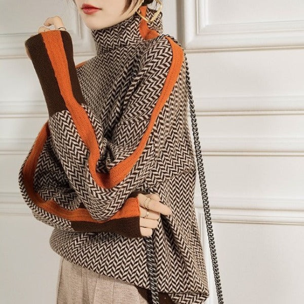 Eleanor | Maglione Collo Alto a V Doppio