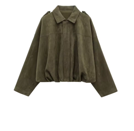 Giada™ | Giacca in Pelle Scamosciata Oversize