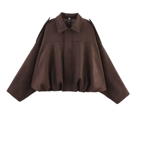 Giada™ | Giacca in Pelle Scamosciata Oversize
