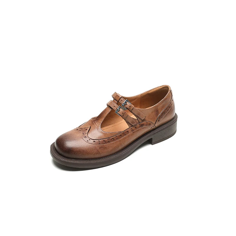 Chiara™ | Mary Jane Retrò in Pelle con Tacco Comodo