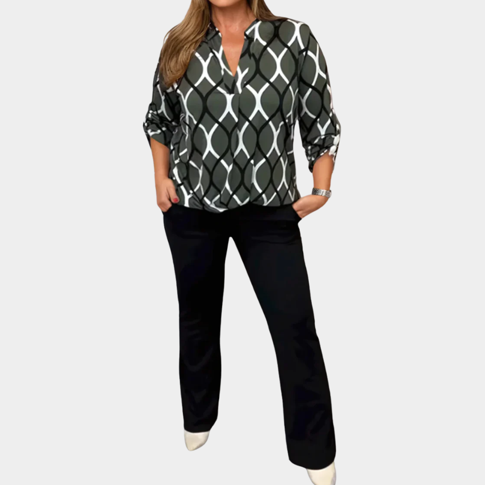 Gianna | Blusa casual con motivo originale fatta a mano