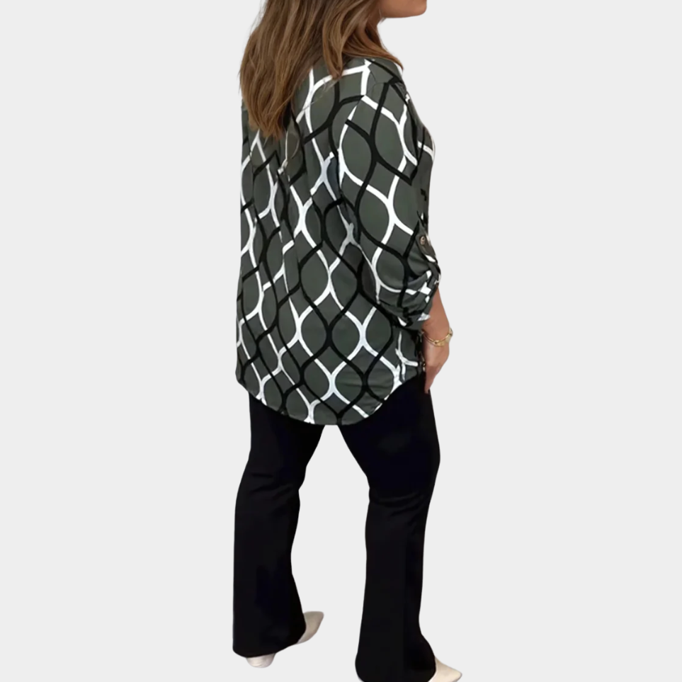 Gianna | Blusa casual con motivo originale fatta a mano